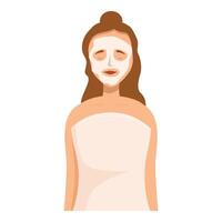 Young woman relaxing with facial mask at spa vector
