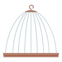 Empty birdcage standing with open door on white background vector