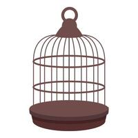 Empty birdcage standing on white background vector