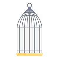 Empty birdcage standing on white background symbolizing freedom vector
