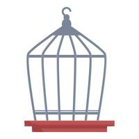 Empty metal birdcage with wooden base is waiting for bird vector