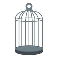 Empty birdcage standing on white background vector