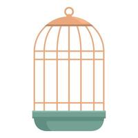 Empty birdcage standing on white background symbolizing freedom vector