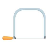 Coping saw with wooden handle for cutting material on white background vector