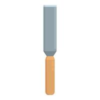 Wood chisel with wooden handle for carpentry and woodworking projects vector