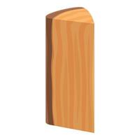 Rectangular wooden plank with bark showing woodgrain vector