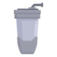 Modern water filter purifying drinking water in a glass pitcher vector