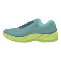 Running shoe standing side view using green and blue colors vector
