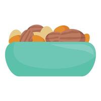Bowl overflowing with a nutritious and delicious assortment of nuts vector