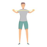 Young athlete is working out using a resistance band vector