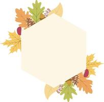Autumn frame with autumn leaves, and berries. Autumn background. vector