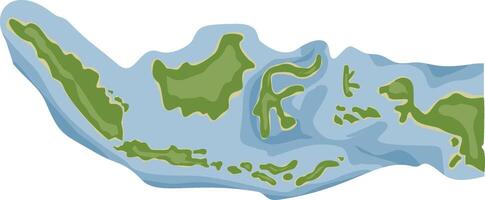 Illustration of map of Indonesian islands, hand drawn map of Indonesia vector