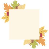 Autumn frame with autumn leaves, and berries. Autumn background. vector