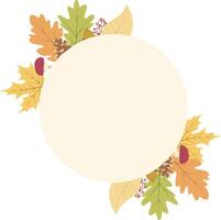 Autumn frame with autumn leaves, and berries. Autumn background. vector