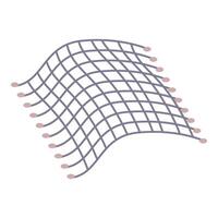 Fishing net waving with floats on edge for catching fish vector