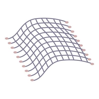 Fishing net waving with floats on edge for catching fish