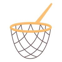 Empty fishing net catching nothing on white background vector