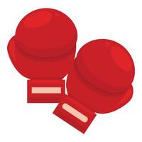 Pair of red boxing gloves lying ready for the fight vector