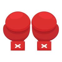 Pair of red boxing gloves standing upright for training vector