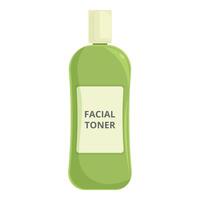 Green bottle of facial toner for skincare routine vector