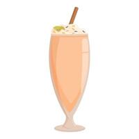 Refreshing peach milkshake standing in elegant glassware vector