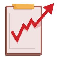 Clipboard showing growing up arrow chart vector
