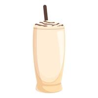 Refreshing milkshake with chocolate topping served in a tall glass vector