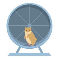 Cute hamster standing in its hamster wheel vector