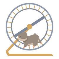 Cute hamster running in a wheel enjoying exercise vector