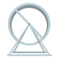 Metal hamster wheel standing on a triangular base vector
