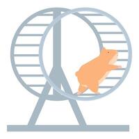 Hamster running in a wheel enjoying exercise vector