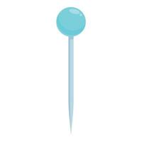 Blue push pin pointing at something important vector