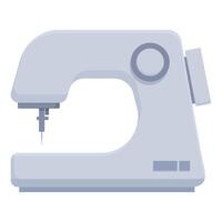 Modern sewing machine standing on table waiting for seamstress vector