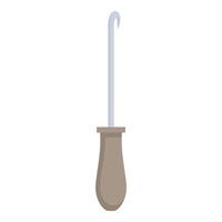 Awl with wooden handle for piercing holes in leather vector