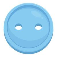 Blue plastic button lying on white surface vector