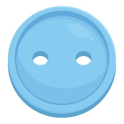 Blue plastic button lying on white surface