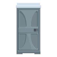 Gray bio toilet for public area standing on white background vector