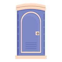 Blue mobile toilet standing alone on white background vector