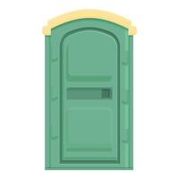 Green portable toilet showing closed door for public use vector