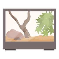 Empty terrarium is waiting for reptile pet vector