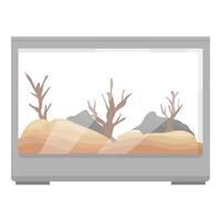 Empty aquarium with sand and dry corals symbolizing environmental issues vector
