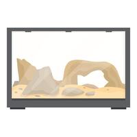 Empty desert terrarium waiting for reptile pet vector