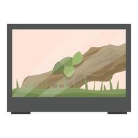 Empty terrarium with branch and grass waiting for reptile vector