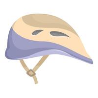Modern climbing helmet protecting head from falling rocks vector