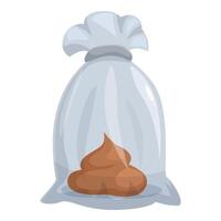 Dog poop lying in transparent plastic bag for cleaning vector