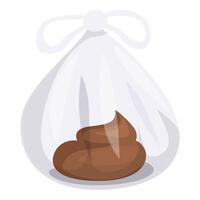 Dog poop in a plastic bag tied with white string vector