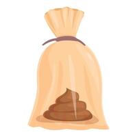 Transparent plastic bag containing dog poop tied with string vector