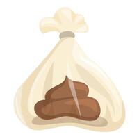 Dog poop being disposed of properly in tied plastic bag vector