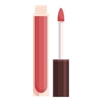 Red lip gloss standing open showing applicator vector