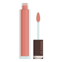Lip gloss standing with open cap showing applicator vector